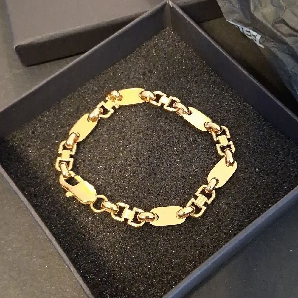 Gold Plated Captainsteel  Chain Bracelet Unisex New In Box